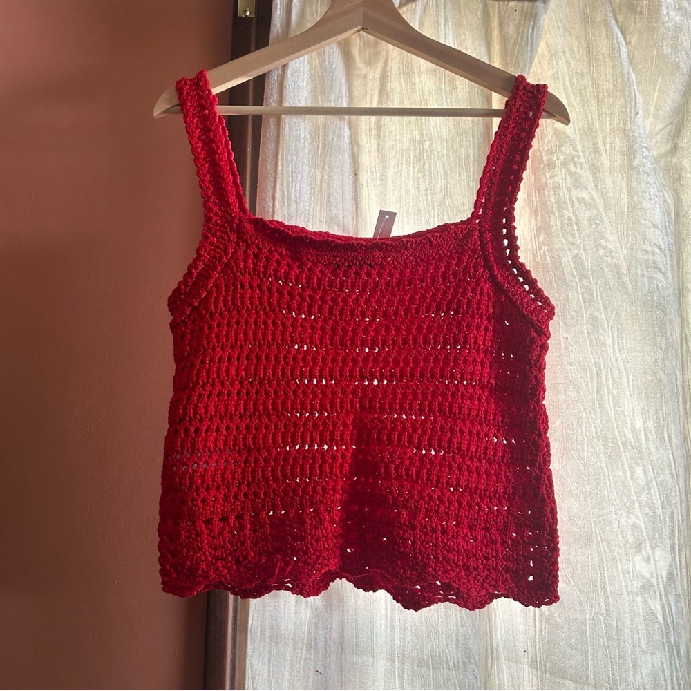 Madewell Red Crocheted Tank Top - Picture 7 of 8